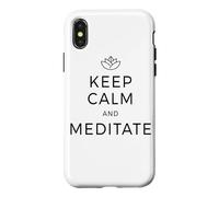Keep Calm & Meditate Om Zen Méditation Attention Mantra Coque pour iPhone X/XS