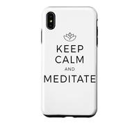 Keep Calm & Meditate Om Zen Méditation Attention Mantra Coque pour iPhone XS Max