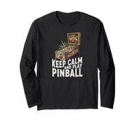 Keep Calm Pinball Machine Retro Arcade Gamer Manche Longue