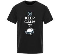 Keep Calm Print 100% Cotton Oversize T-Shirt Harajuku Summer Camisetas Fashion Casual Colthing Leisure Hipster Graphic Tshirts T-Shirt Black 3XL