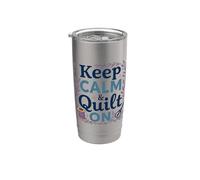 Keep Calm Quilting Couture Art Cozy Gobelet isotherme en acier inoxydable double paroi