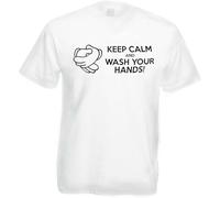 Keep Calm & Wash Your Hands Design Mens White Printed Big Sister t Shirt Manches Courtes(Medium)