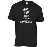 Keep Calm We are The Sky Blues t Shirt Schwarz Herren Manches Courtes(Large)