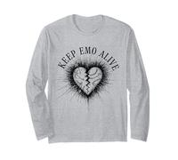 Keep Emo Alive Vintage Broken Heart Rétro Manche Longue