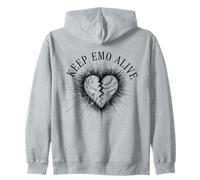 Keep Emo Alive Vintage Broken Heart Rétro Sweat à Capuche