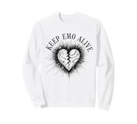 Keep Emo Alive Vintage Broken Heart Rétro Sweatshirt
