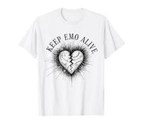 Keep Emo Alive Vintage Broken Heart Rétro T-Shirt