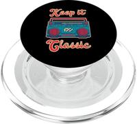 Keep It Classic Retro Boombox Music Blaster 80s Hip Hop PopSockets PopGrip pour MagSafe