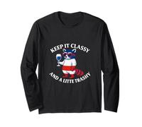 Keep It Classy and a Little Trashy 4th of July Raton Laveur Manche Longue