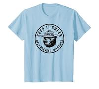 Keep It Green! Help Prevent Wildfires Vintage Smokey Bear T-Shirt, Enfant, Bleu Céleste, 6 Ans
