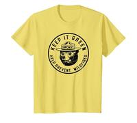 Keep It Green! Help Prevent Wildfires Vintage Smokey Bear T-Shirt, Enfant, Citron, 8 Ans