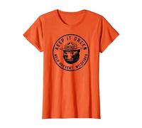 Keep It Green! Help Prevent Wildfires Vintage Smokey Bear T-Shirt, Femme, Orange, L