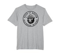 Keep It Green! Help Prevent Wildfires Vintage Smokey Bear T-Shirt, Homme Grandes Tailles, Gris Chiné, 3X Tall