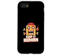 Keep It Human (déclaration Anti-AI) (Graphique Robot Amusant) Coque pour iPhone SE (2020) / 7/8