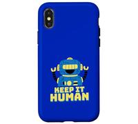 Keep It Human (déclaration Anti-AI) (Graphique Robot Amusant) Coque pour iPhone X/XS