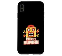 Keep It Human (déclaration Anti-AI) (Graphique Robot Amusant) Coque pour iPhone XS Max
