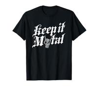 Keep it Metal Rock On Skeleton Hand Heavy Metal Head T-Shirt