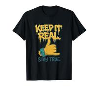 Keep It Real Thumbs Up années 90 Y2K Graffiti doré Sarcelle T-Shirt