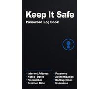 Keep It Safe: Password Log Book: Password notebook for internet addresses, emails, and usernames with two-factor authentication, product key storage, alphabetical organization, and cyber security tips