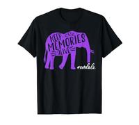 Keep Memories Alive End ALZ Elephant Alzheimer Sensibilisation à l'éléphant T-Shirt Graphique avec Valeur, Homme, Noir, M