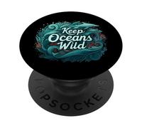 Keep Oceans Wild Marine Life Conservation Ocean PopSockets PopGrip Adhésif