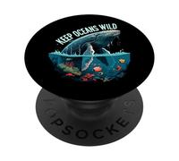 Keep Oceans Wild Whale Conservation Marine Life Design PopSockets PopGrip Adhésif
