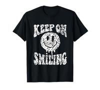 Keep on Smiling Face Fondant Grunge Trippy T-Shirt