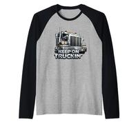 Keep on Truckin Chauffeur de Semi-remorque Big Rig Vintage Manche Raglan