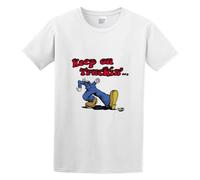 Keep on Truckin Men39;S Cotton an R. Crumb Image Casual Round Neck T Shirt White L