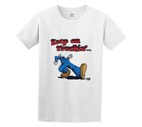 Keep on Truckin Men39;S Cotton an R. Crumb Image Men Adult Short Sleeve White S