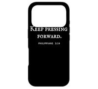 Keep Pressing Forward Philippians 3:14 Verse biblique Coque pour iPhone 17 Pro