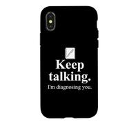 Keep Talking I'm Diagnosing You Notebook Therapist Coworkers Coque pour iPhone X/XS