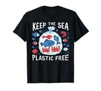 Keep The Sea Plastic Free Ocean Life Conservation Design T-Shirt