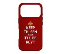 Keep Thi Sen Calm It'll Be Reyt Yorkshire Dialect Blanc Texte Coque pour iPhone 17 Pro