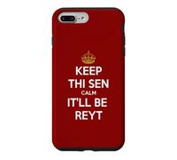 Keep Thi Sen Calm It'll Be Reyt Yorkshire Dialect Blanc Texte Coque pour iPhone 7 Plus/8 Plus