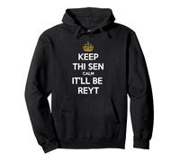 Keep Thi Sen Calm It'll Be Reyt Yorkshire Dialect Blanc Texte Sweat à Capuche