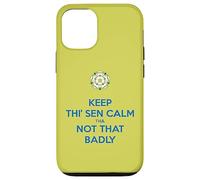 Keep Thi Sen Calm Tha Not That Badly Yorkshire Dialect Bleu Coque pour iPhone 12/12 Pro