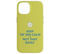 Keep Thi Sen Calm Tha Not That Badly Yorkshire Dialect Bleu Coque pour iPhone 14