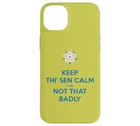 Keep Thi Sen Calm Tha Not That Badly Yorkshire Dialect Bleu Coque pour iPhone 14 Plus