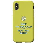 Keep Thi Sen Calm Tha Not That Badly Yorkshire Dialect Bleu Coque pour iPhone X/XS