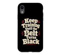 Keep Training Karaté Judo Ceinture pour Arts Martiaux Noir Coque pour iPhone XR