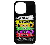 Keep Training Until The Belt Turns Black Retro Karate Coque pour iPhone 13 Pro