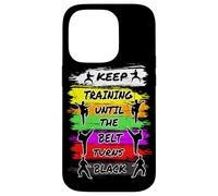 Keep Training Until The Belt Turns Black Retro Karate Coque pour iPhone 14 Pro