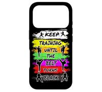 Keep Training Until The Belt Turns Black Retro Karate Coque pour iPhone 17 Pro