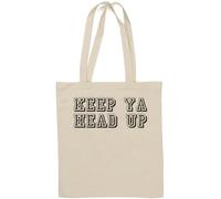 Keep Ya Head Up Sac fourre-tout en coton naturel Blanc