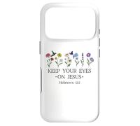 Keep Your Eyes on Jesus Christian Bible Verse Hebrews 12:2 Coque pour iPhone 17 Pro