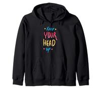 Keep Your Head Up Motivational Bubble Typographie Sweat à Capuche