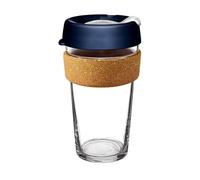 KeepCup Brew Cork Ace - Tasse à café réutilisable en verre trempé et bande en liège récupérée en forme de balle de tennis, L, 454 ml - Rallye