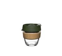 KeepCup Brew Cork - Tasse à café réutilisable en verre trempé et liège naturel, S 227 ml - Pin