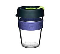 KeepCup Tasse à café originale en plastique transparent réutilisable | Couvercle anti-éclaboussures, sans BPA, qualité barista | Taille M | 340 ml | Bleu profond